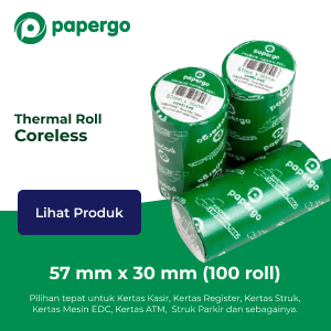 banner thermal roll paper 57 mm x 30 mm