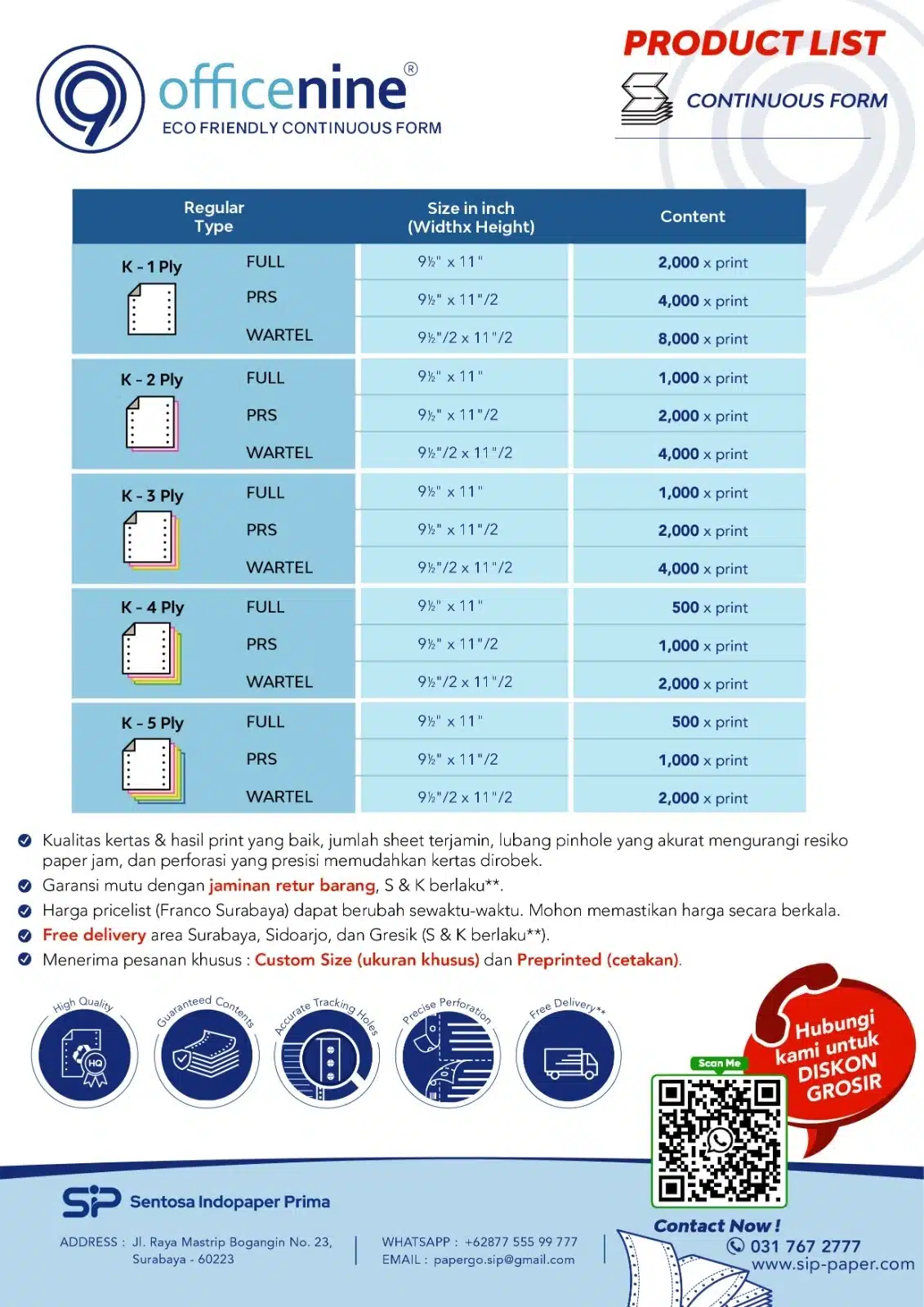 List Product OfficeNine