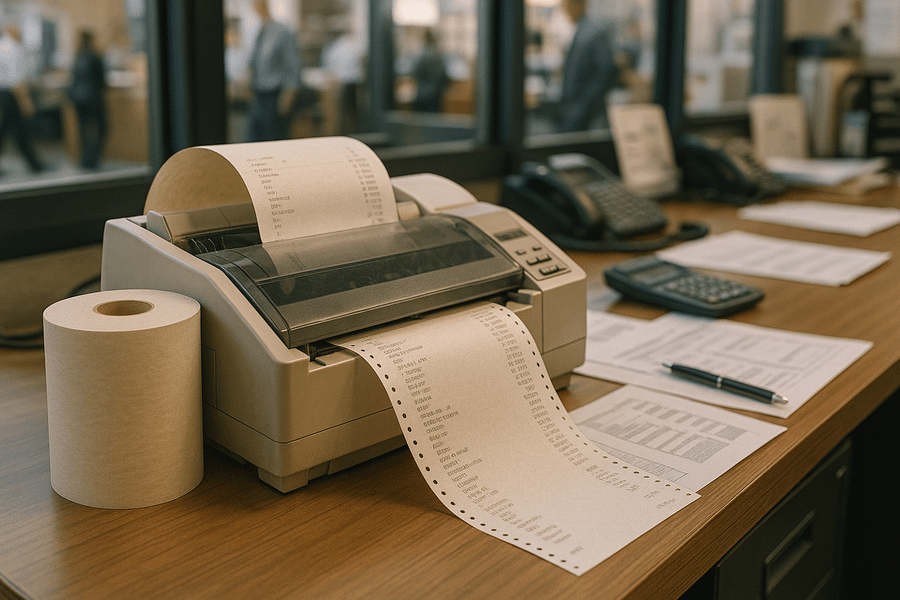 Kantor dengan printer dot matrix