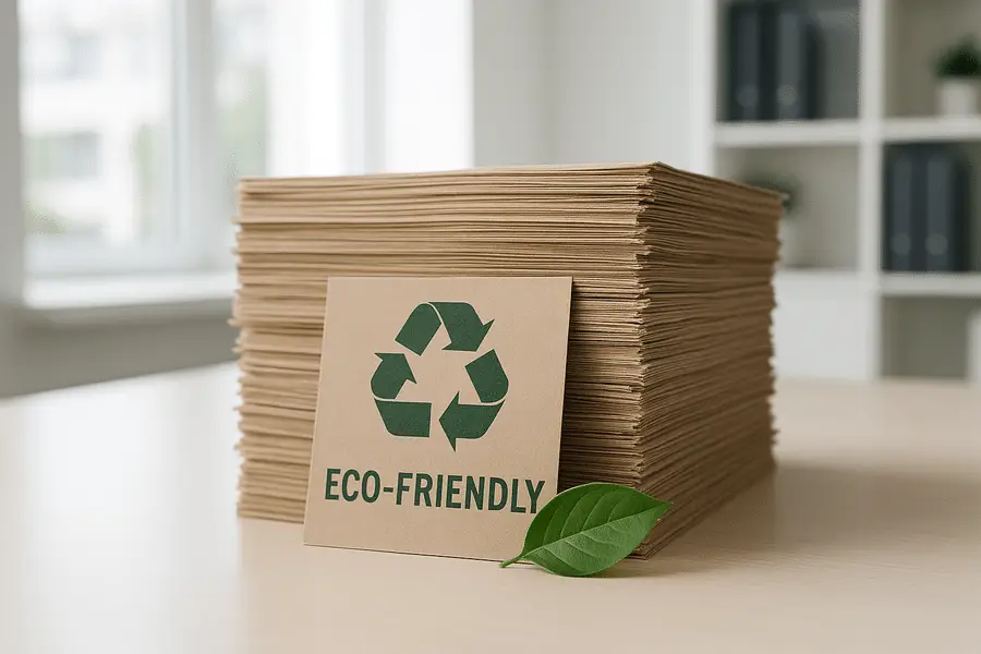 Tumpukan kertas ramah lingkungan