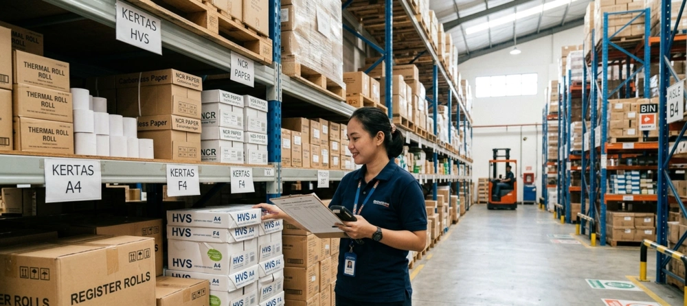 Stok kertas untuk operasional